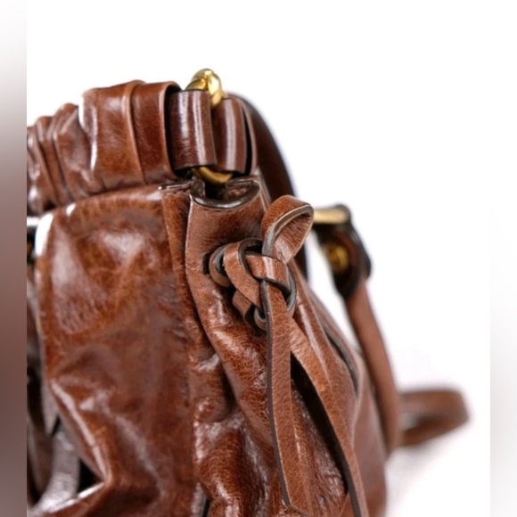 100% Authentic MIU MIU Tote Bag Classic Vitello Lux Browm Satchel - Rare Iconic - Picture 7 of 9